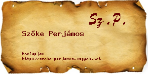 Szőke Perjámos névjegykártya